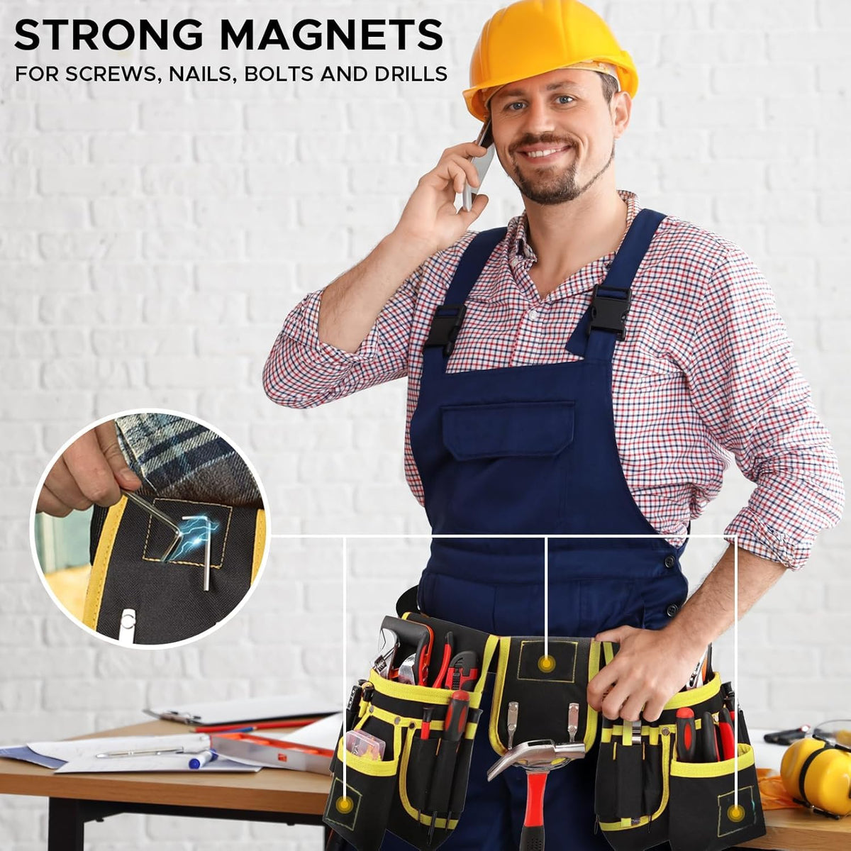 27 Pocket Tool Belt with 3 Magnetic Zones S44653