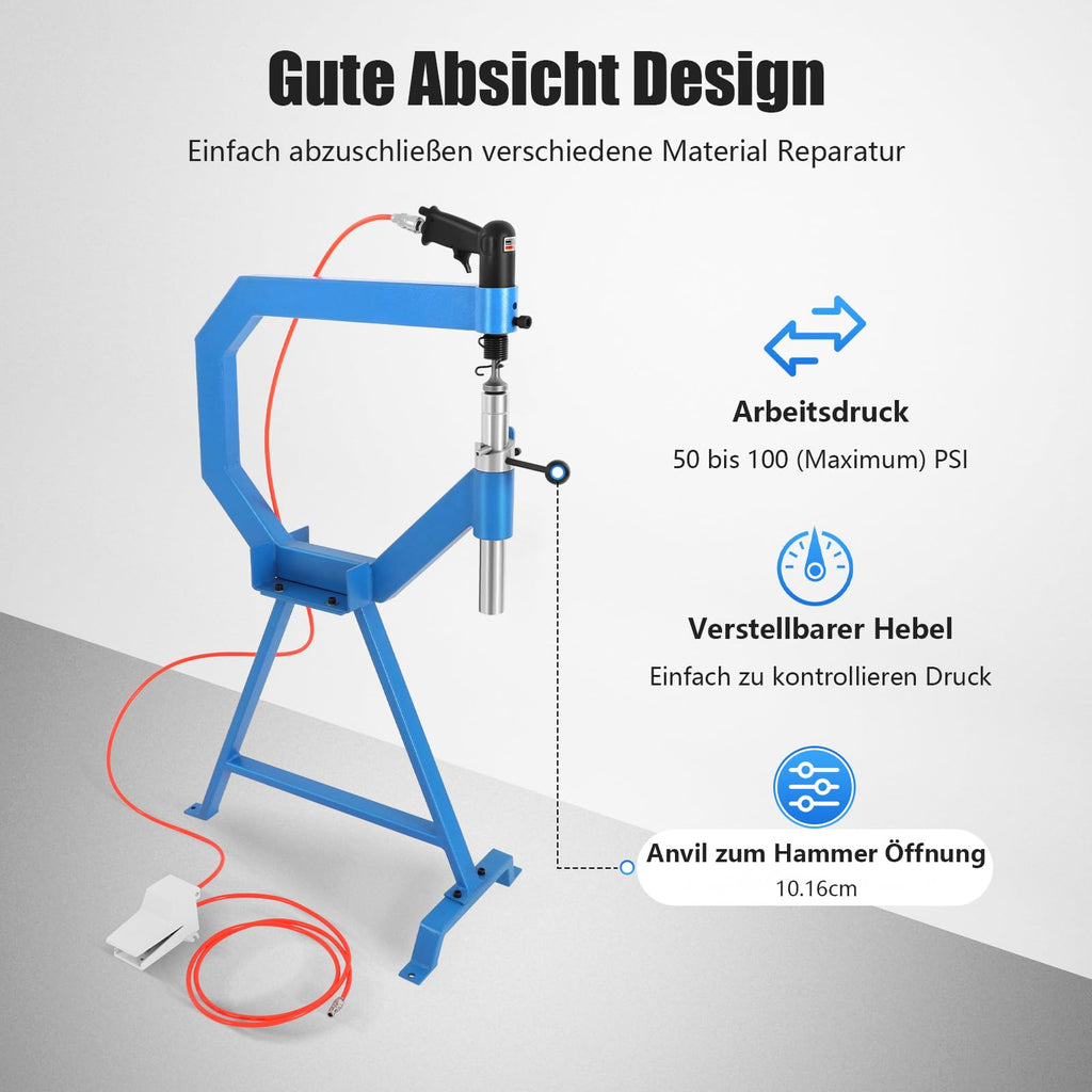Pneumatic Planishing Hammer with 1/2/3" Anvils Foot Pedal D461