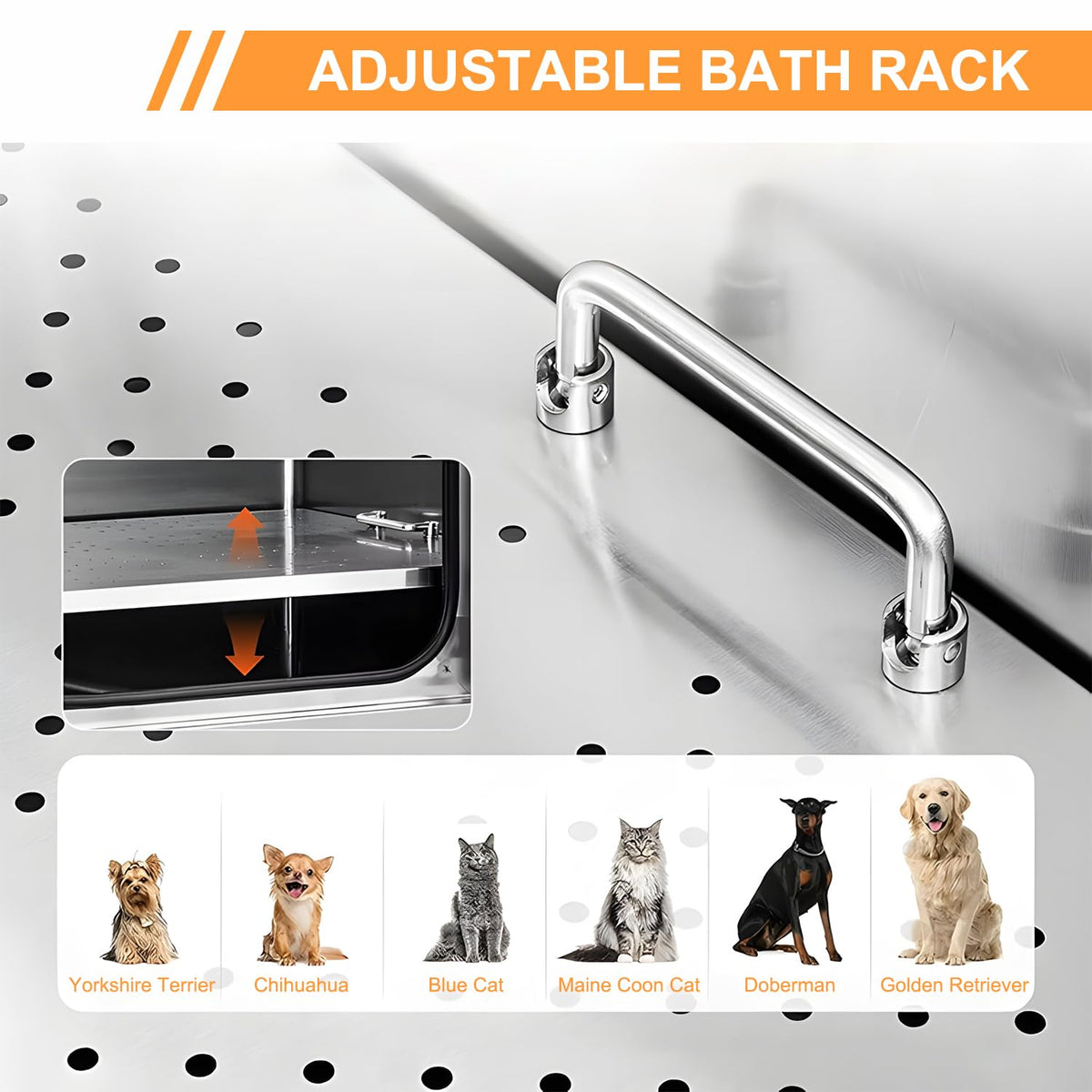 Stainless Steel Dog Grooming Tub with Stairs and Faucet T554
