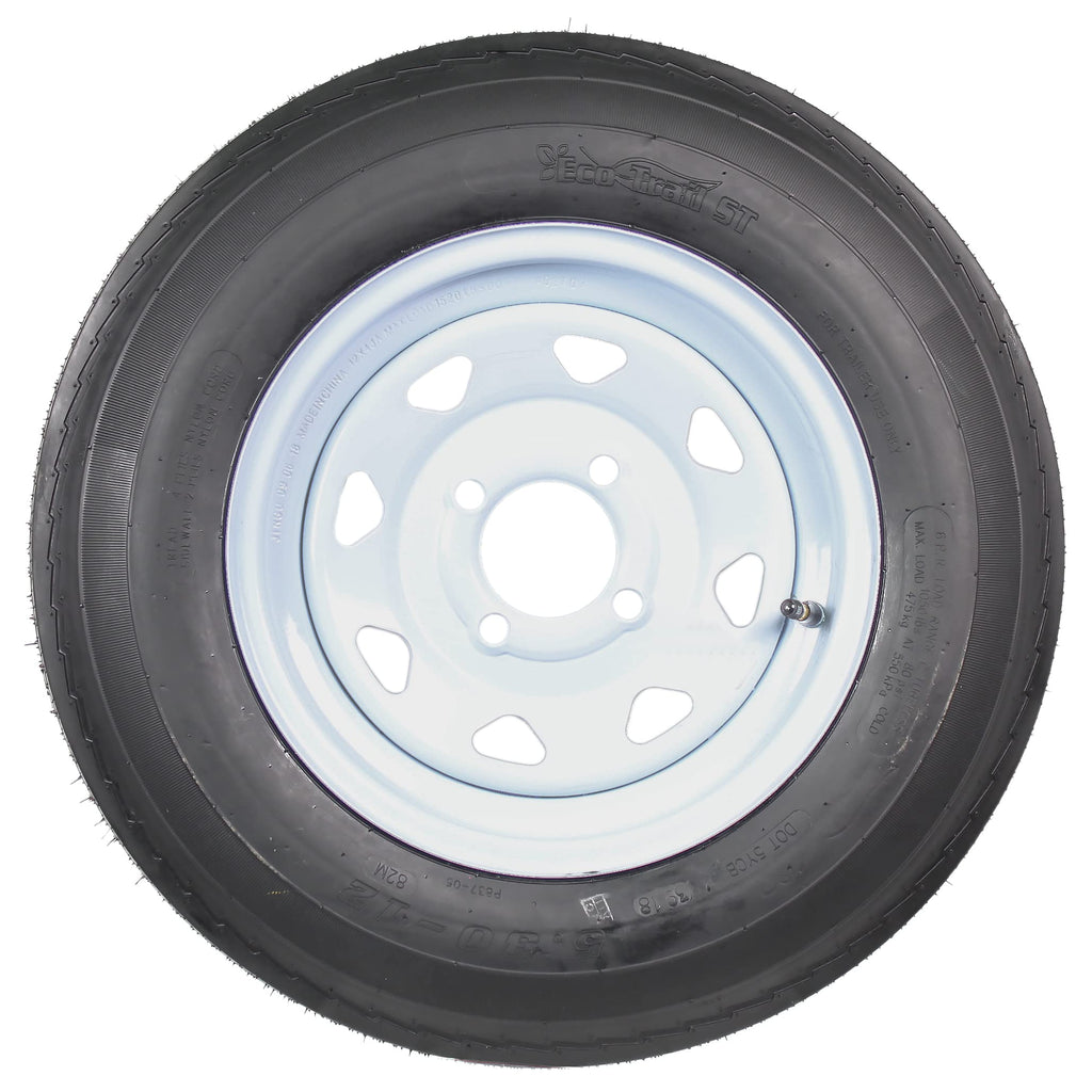 Trailer Tire Rim Assembly 5.30-12 Load C 4 Lug White L1871