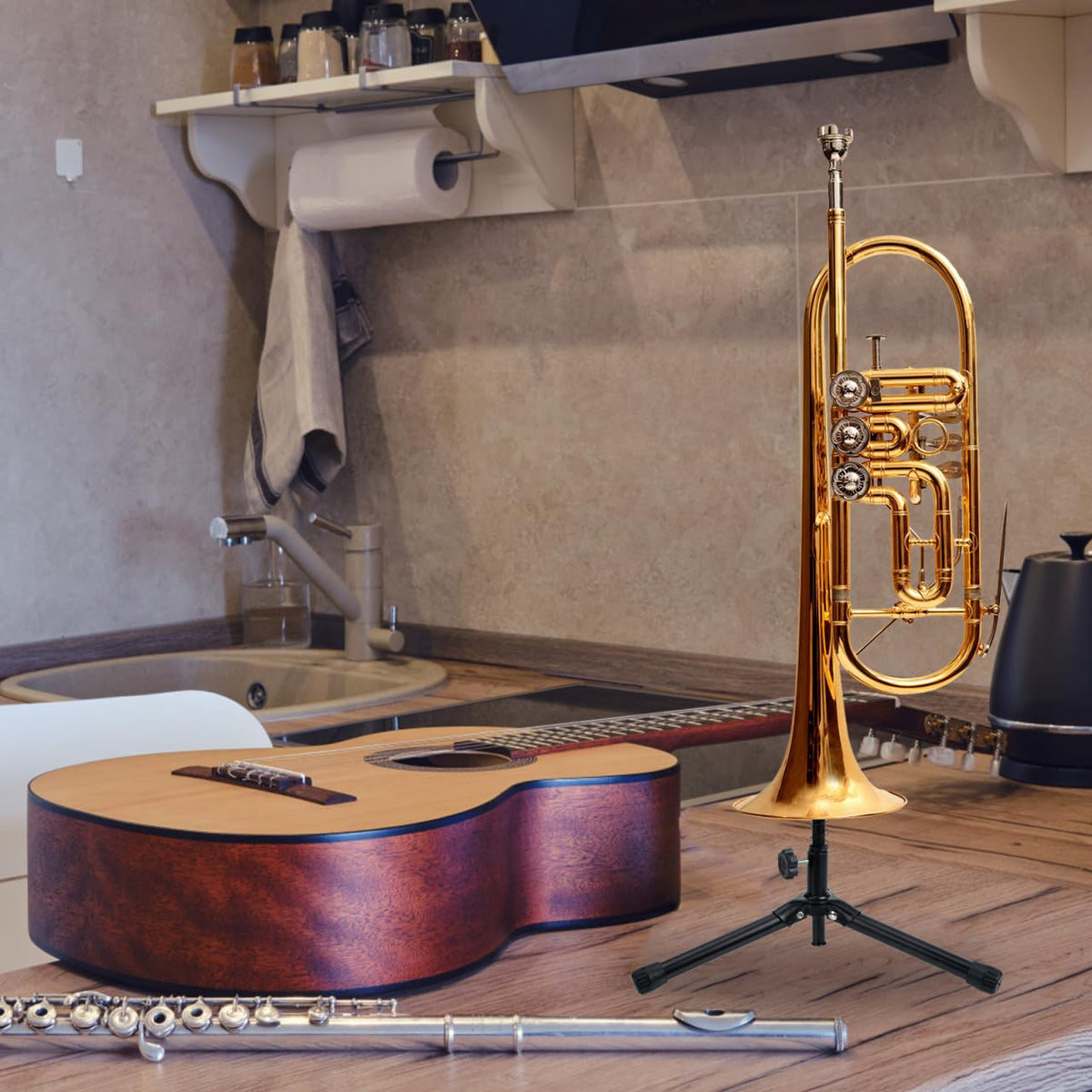 Portable Folding Trumpet Stand with Tripod Base G632