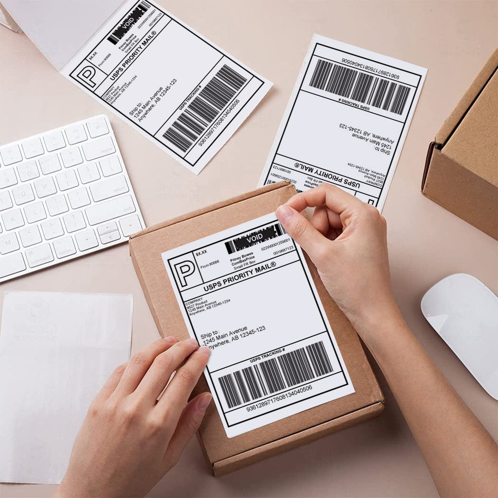 4 x 6 White Perforated Direct Thermal Labels, 1000 per Stack H347