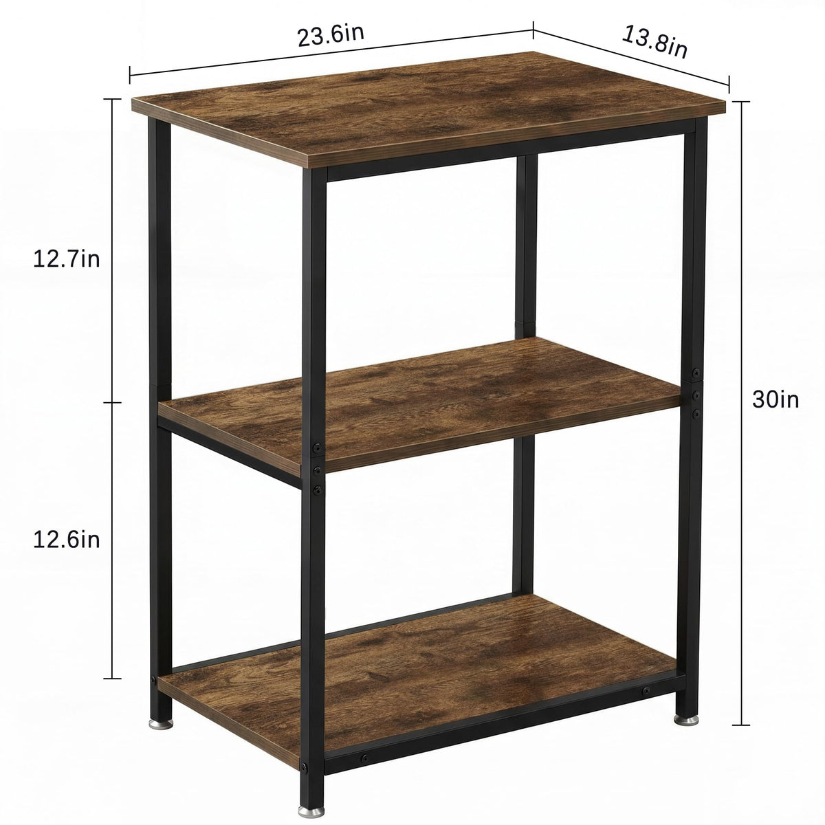 Tall End Side Table with 3-Tier Storage Shelf E28855