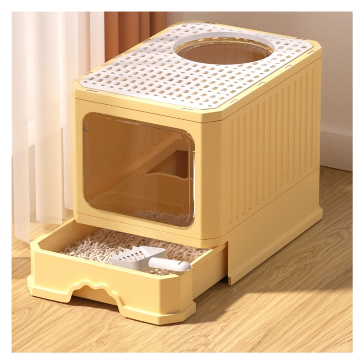 Foldable Covered Cat Litter Box with Scoop N59290