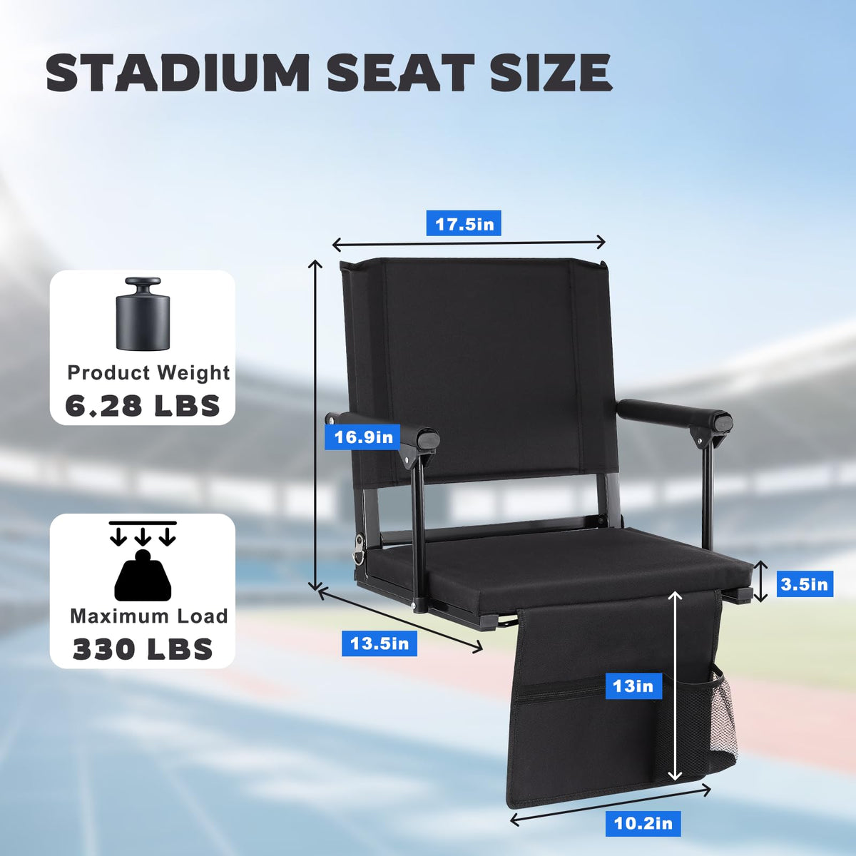 2 PCS Stadium Seats with Back Support M764200
