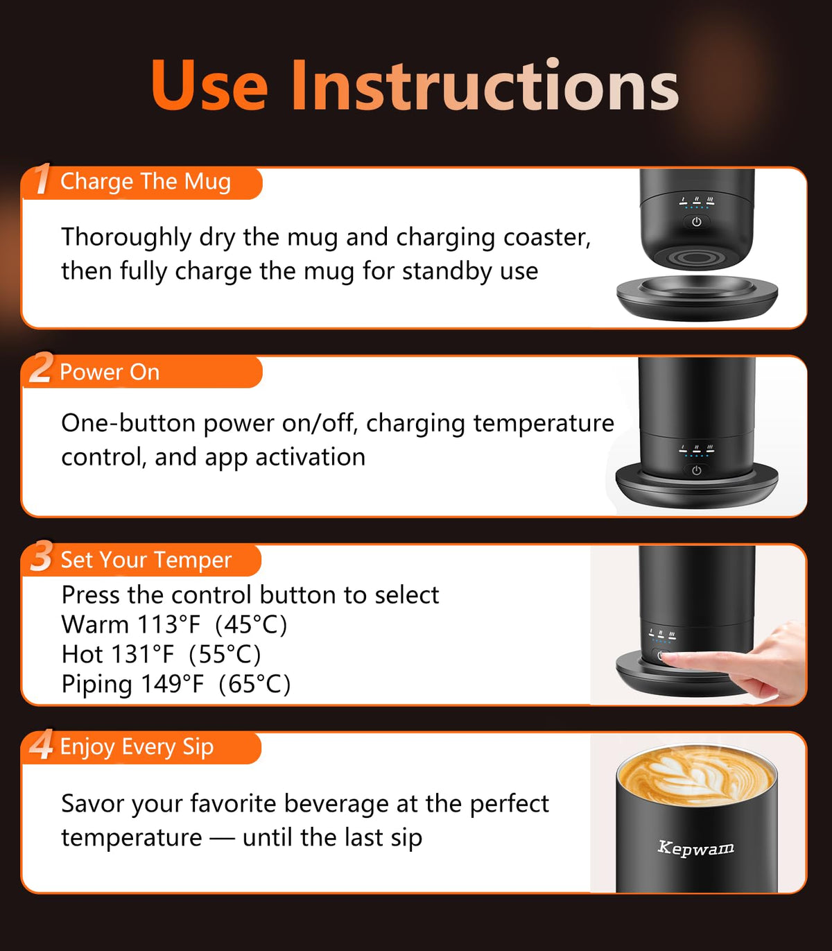 20oz Leak-Proof Self-Heating Travel Mug Z60260