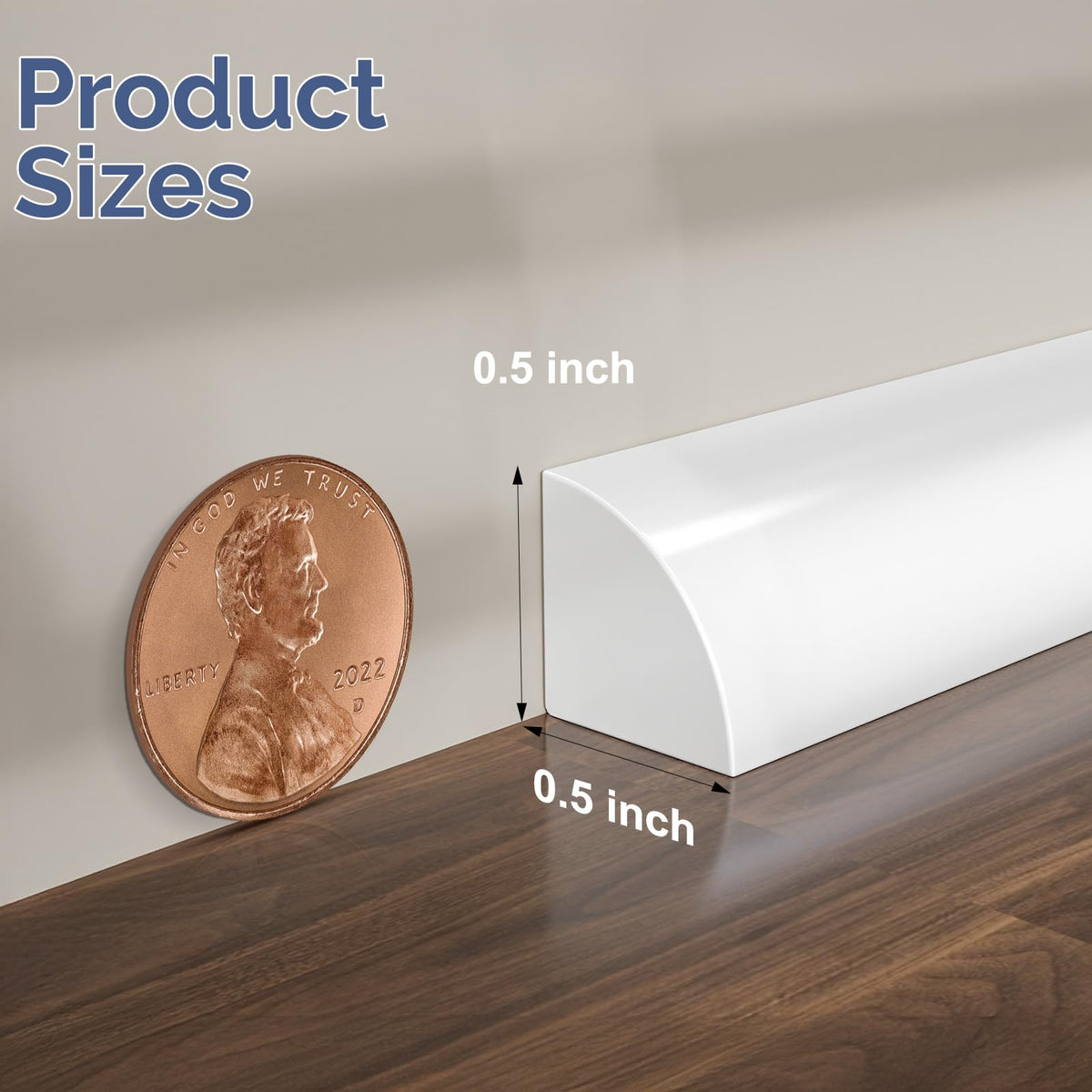 Quarter Round Molding Peel and Stick Baseboard Trim C4995