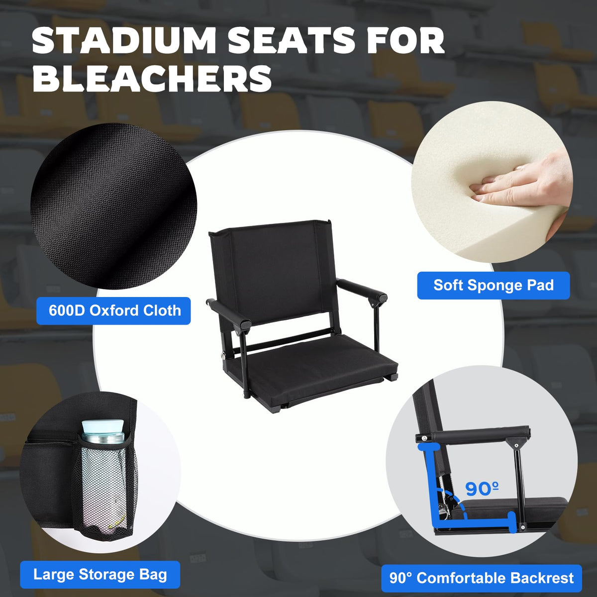 2 PCS Stadium Seats with Back Support M764200