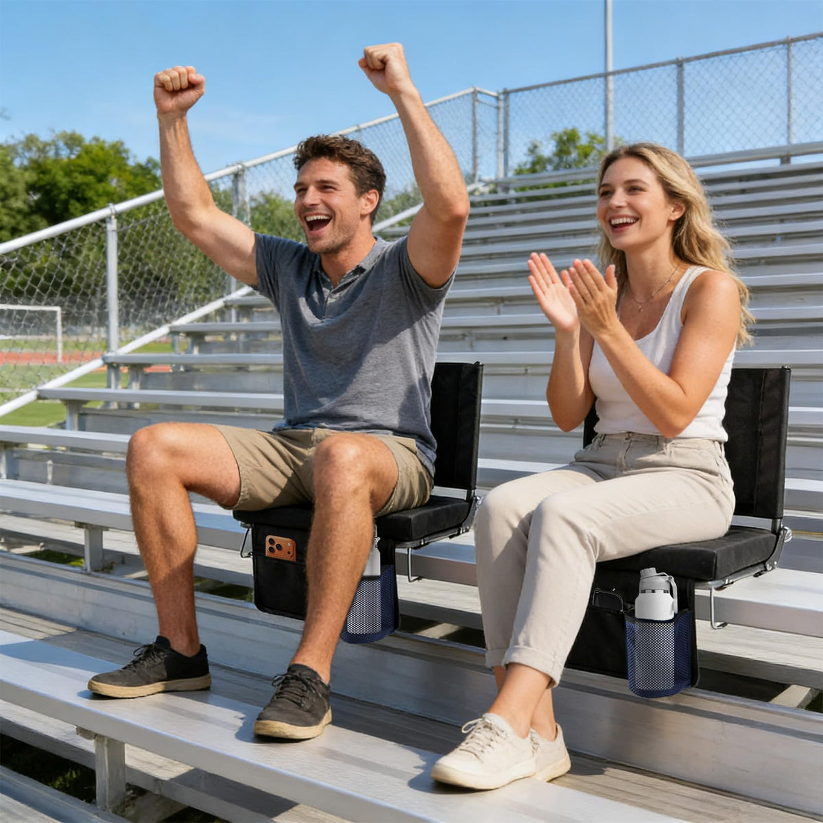 2-Pack Padded Stadium Seats with Back Support N8136