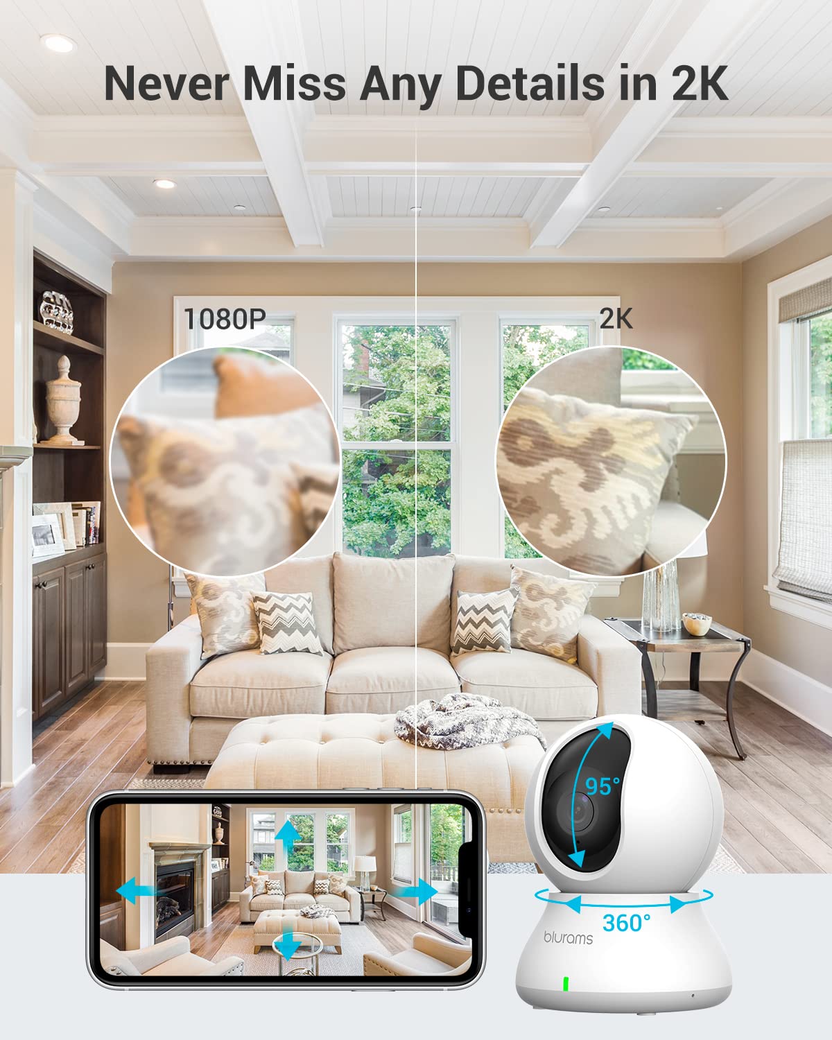 White 2K Security Camera 2 Pack D380625