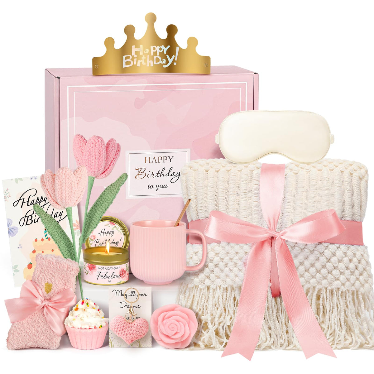 13PCS Spa Self Care Gift Basket Set Rose N110926