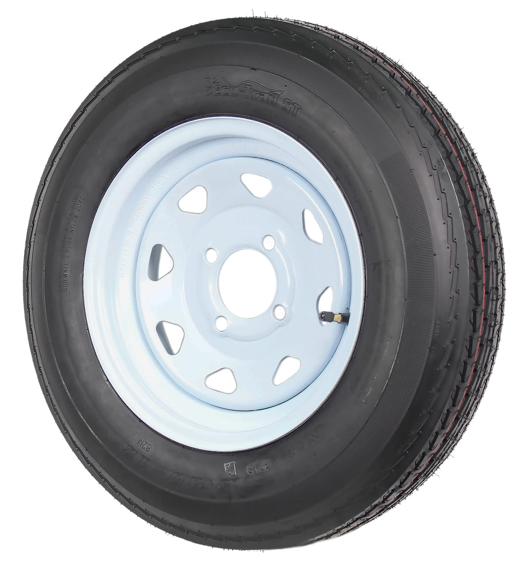 Trailer Tire Rim Assembly 5.30-12 Load C 4 Lug White L1871