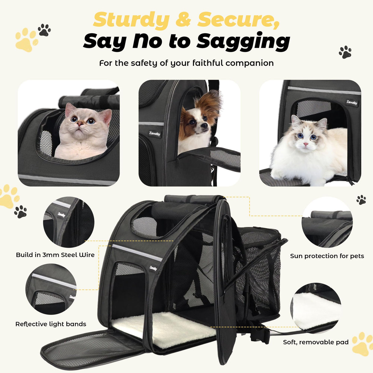 Expandable Airline Approved Cat Backpack Carrier with Breathable Mesh B184353