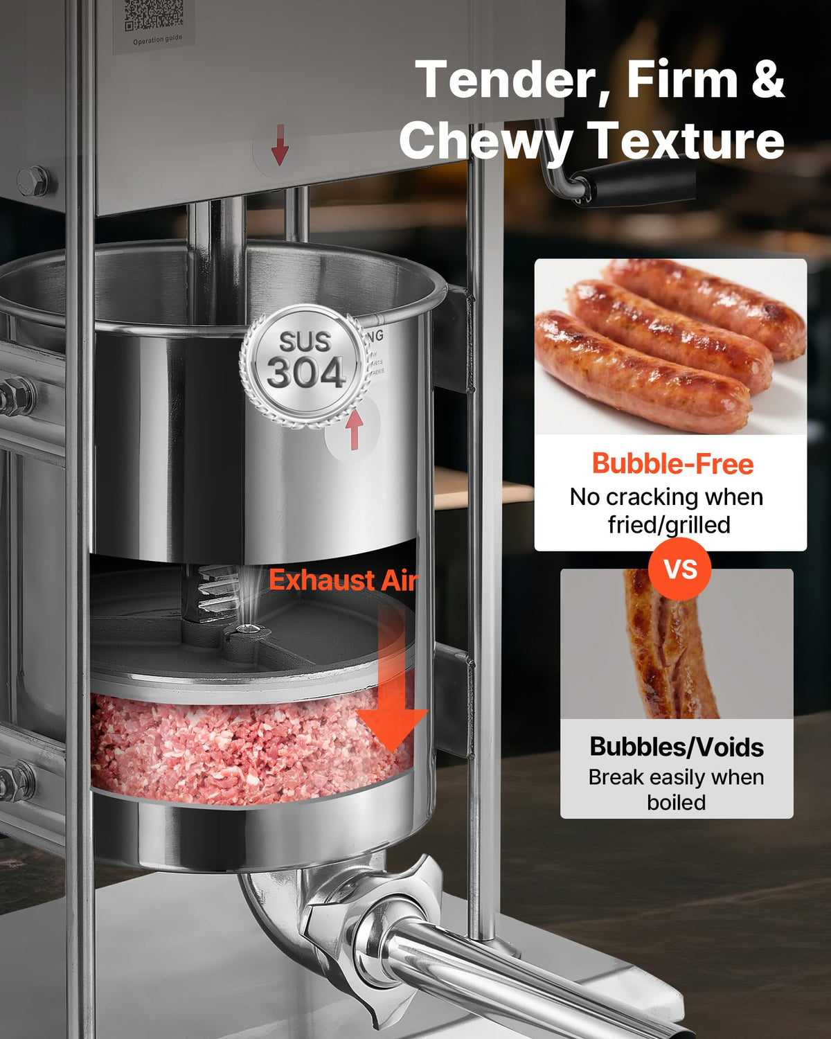 10 L Stainless Steel Vertical Manual Sausage Stuffer R29967