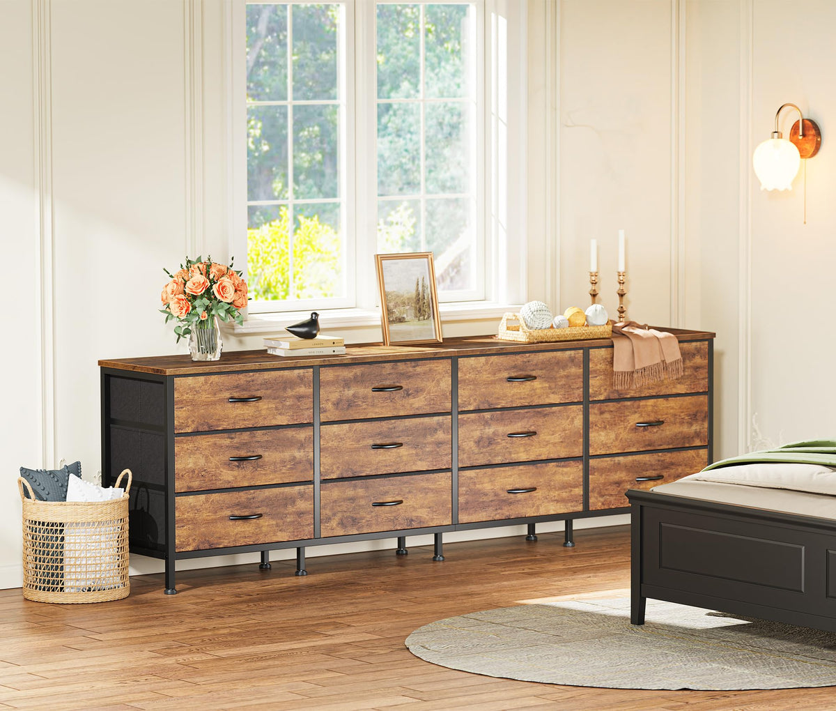70 Inch 12 Fabric Drawer Dresser A675945