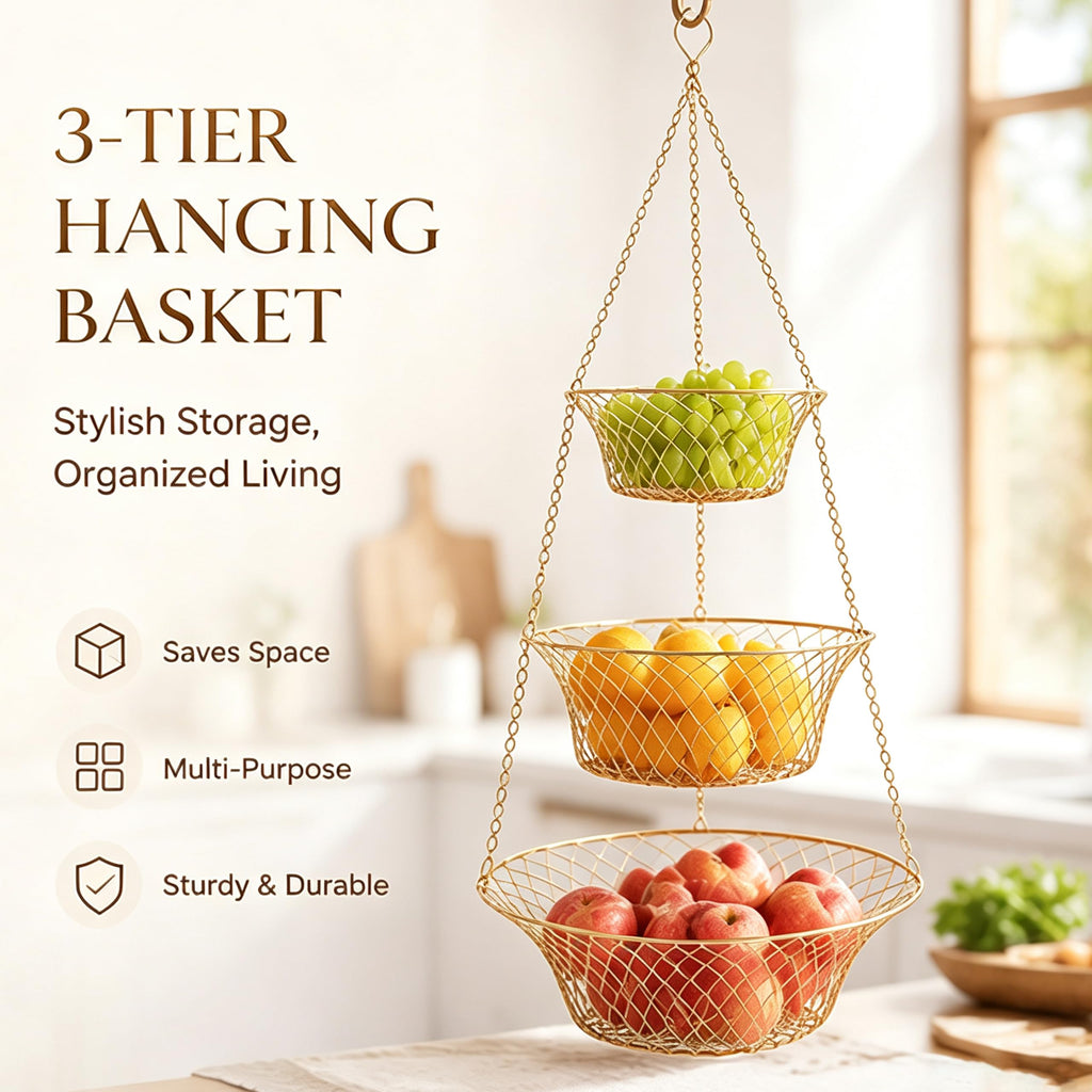 3-Tier Copper Hanging Basket X665