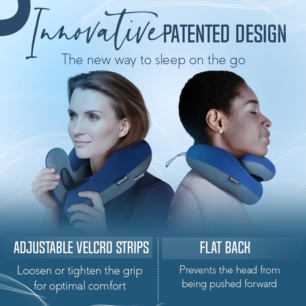 Soft Adjustable Travel Neck Pillow with Carry Bag O79791