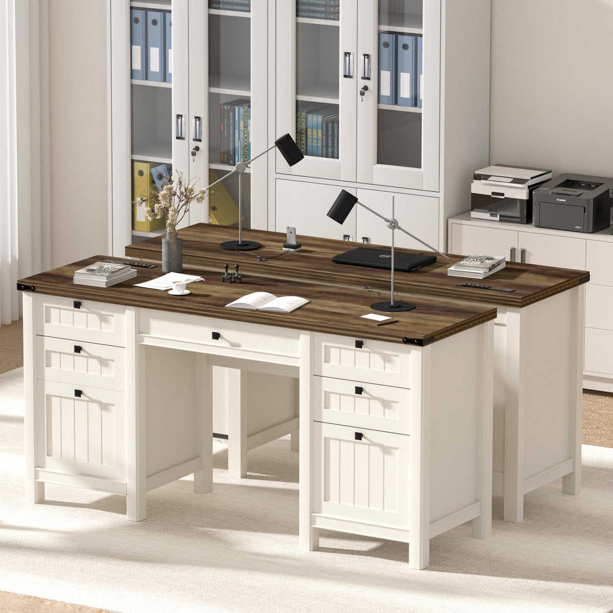 62" Executive Desk with File Drawer & Cabinet I204731