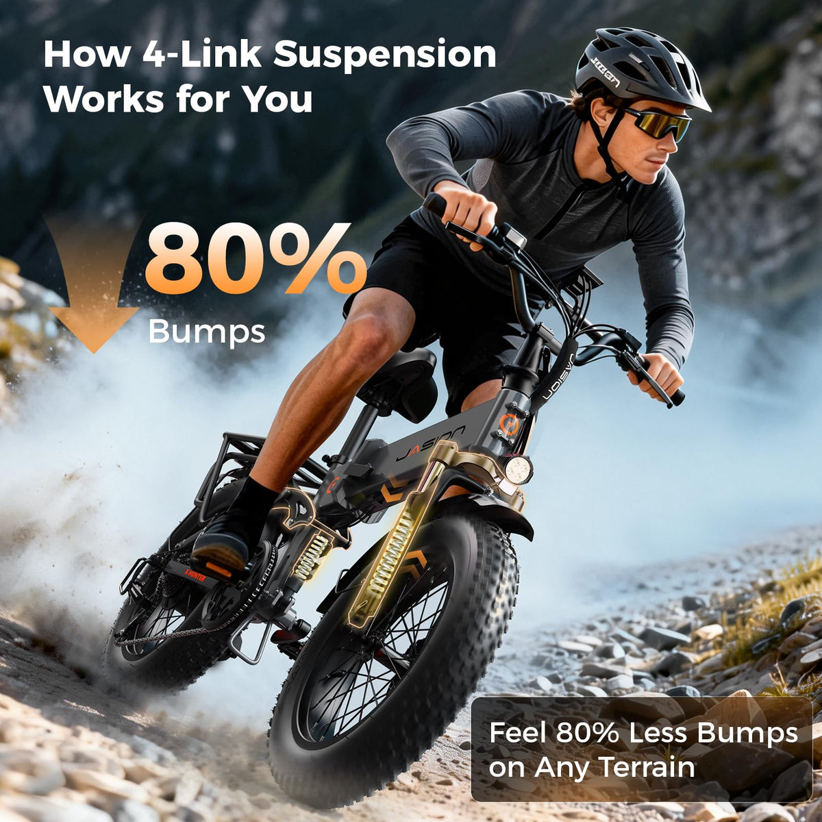 1400W 30MPH 48V 13AH Fat Tire Foldable Electric Bike S3362