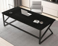 70 Inch Black Metal Wood Computer Desk P295694