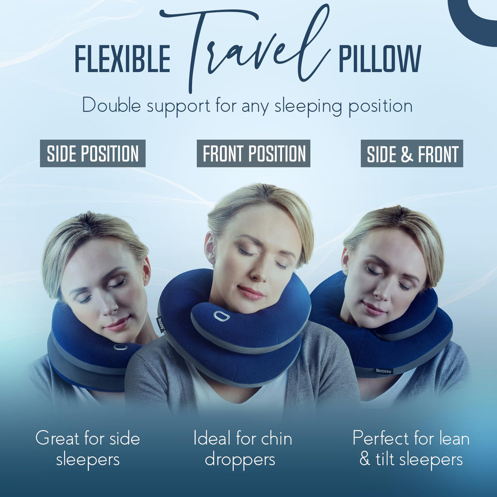 Soft Adjustable Travel Neck Pillow with Carry Bag O79791