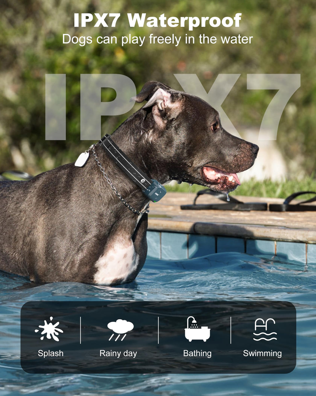 4500FT IPX8 Waterproof Rechargeable Dog Training Collar with Remote L6258