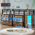 Twin Low Loft Bed with 5 Storage Drawers and 6 Bookcase Z29327