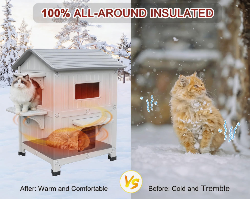 Insulated Outdoor Cat House W2432