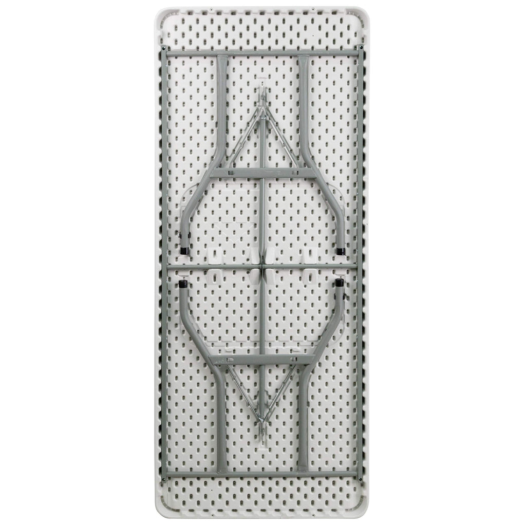 6-Foot Granite White Plastic Folding Table D4190