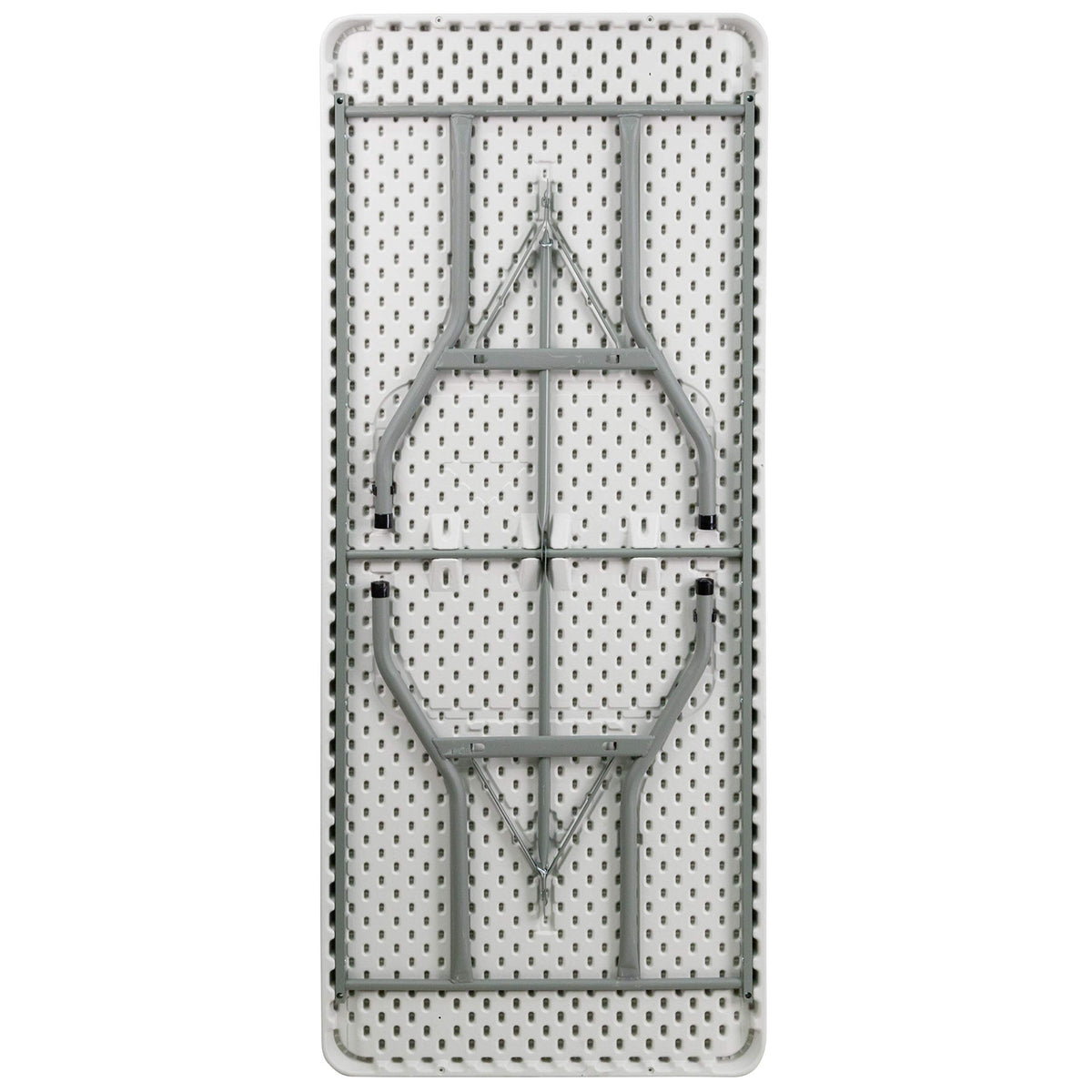 6-Foot Granite White Plastic Folding Table D4190