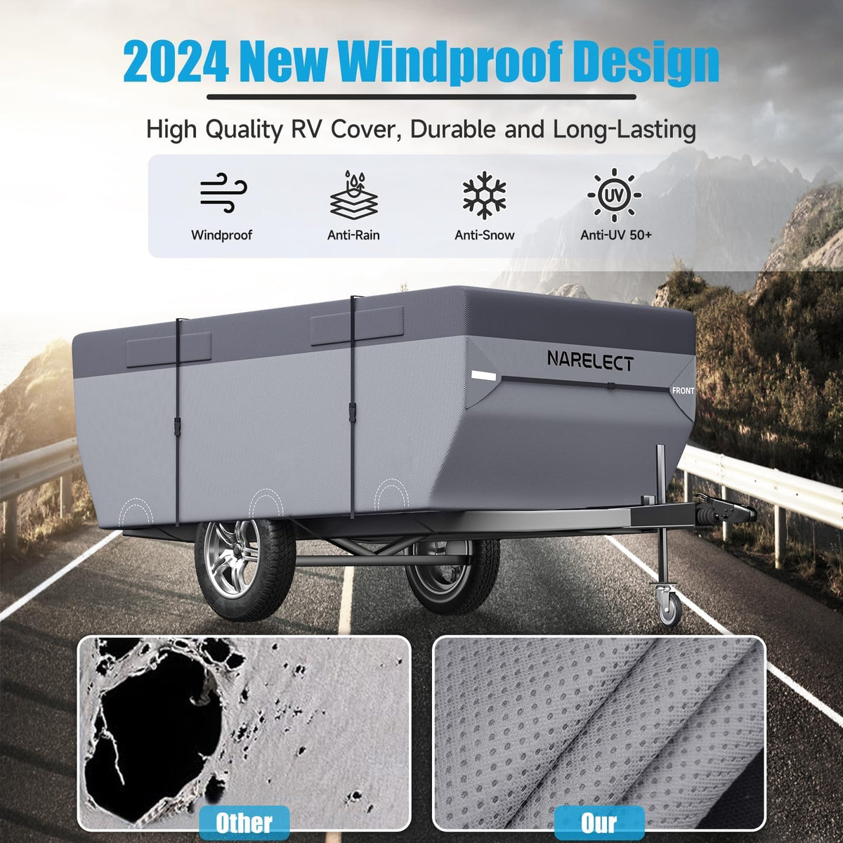 14'-16' 7 Layers Waterproof Anti-UV Ripstop Pop up Camper Cover J79513