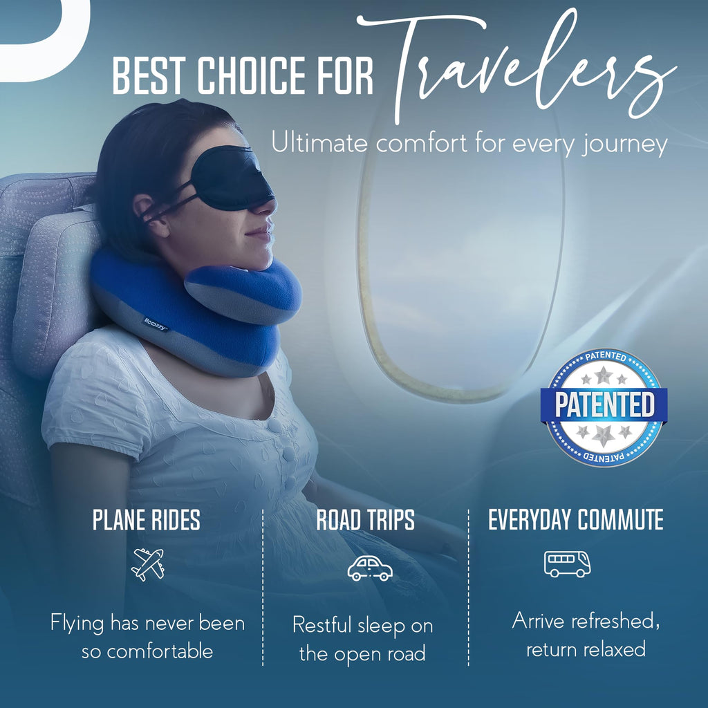 Soft Adjustable Travel Neck Pillow with Carry Bag O79791