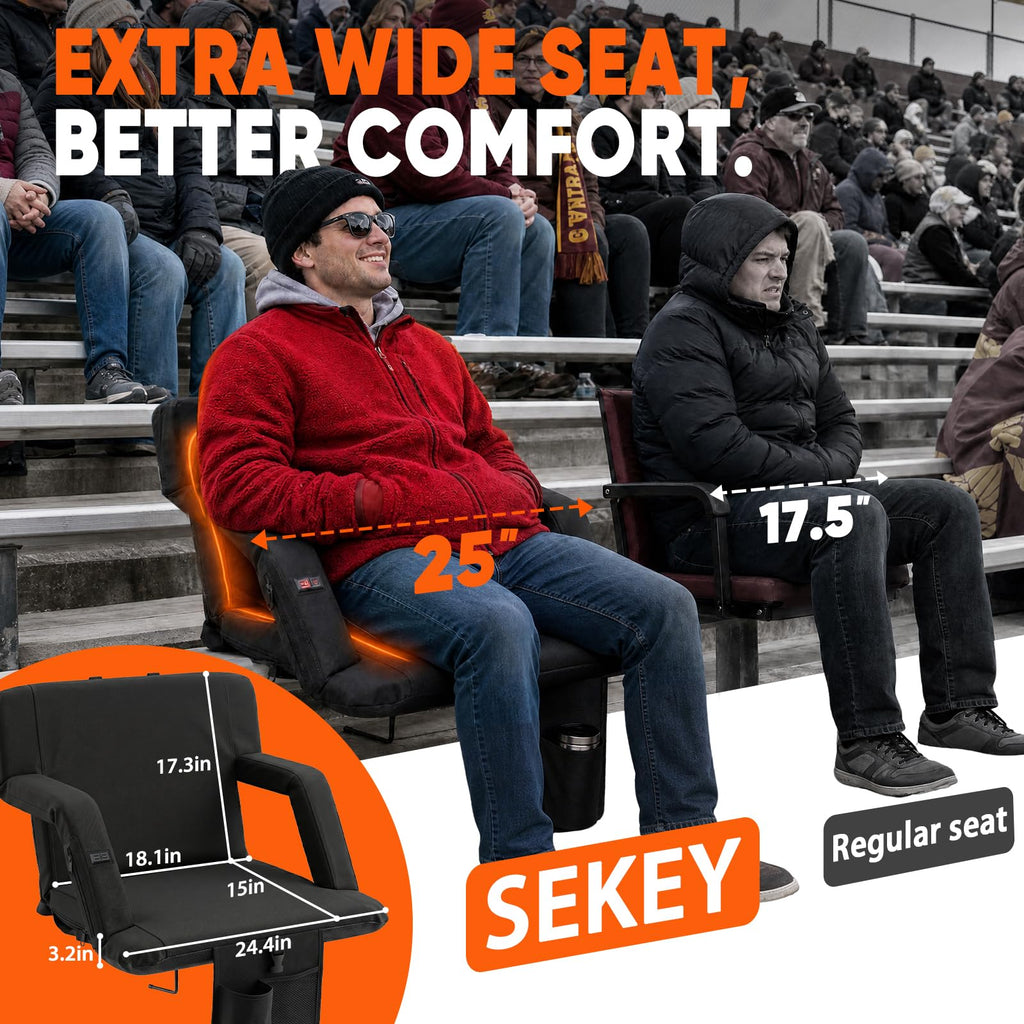 25" Extra Wide Stadium Seats with Back Support O6537