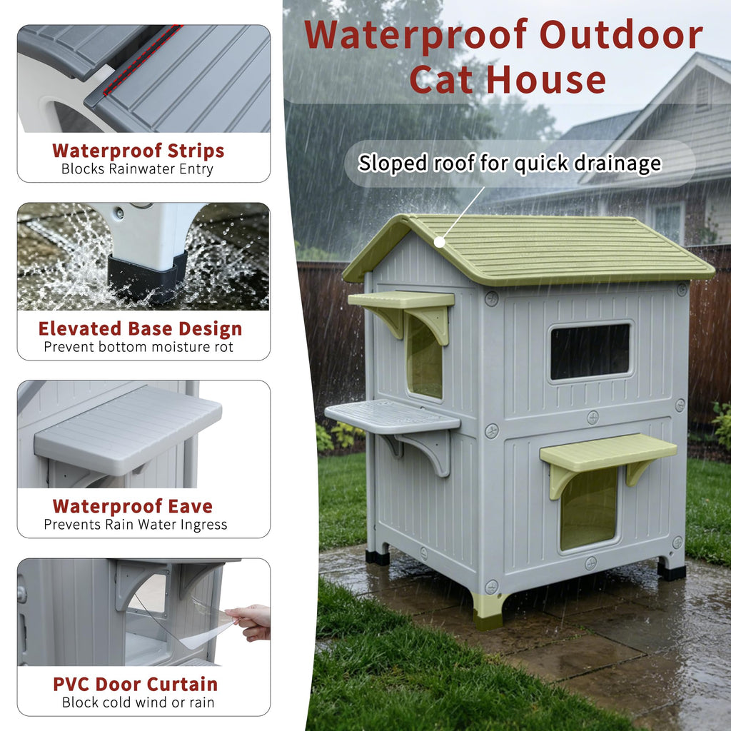 Insulated Outdoor Cat House W2432
