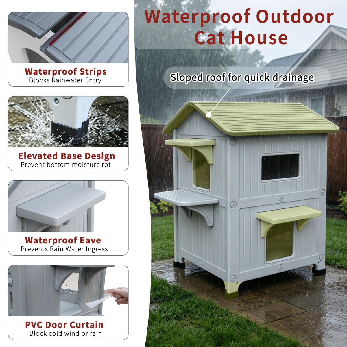 Insulated Outdoor Cat House W2432