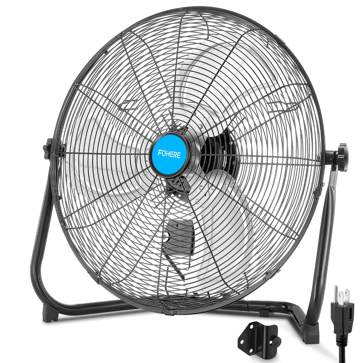 20-Inch High Velocity Industrial Floor Fan, 3500 CFM Metal Air Circulator, 3-Speed T614