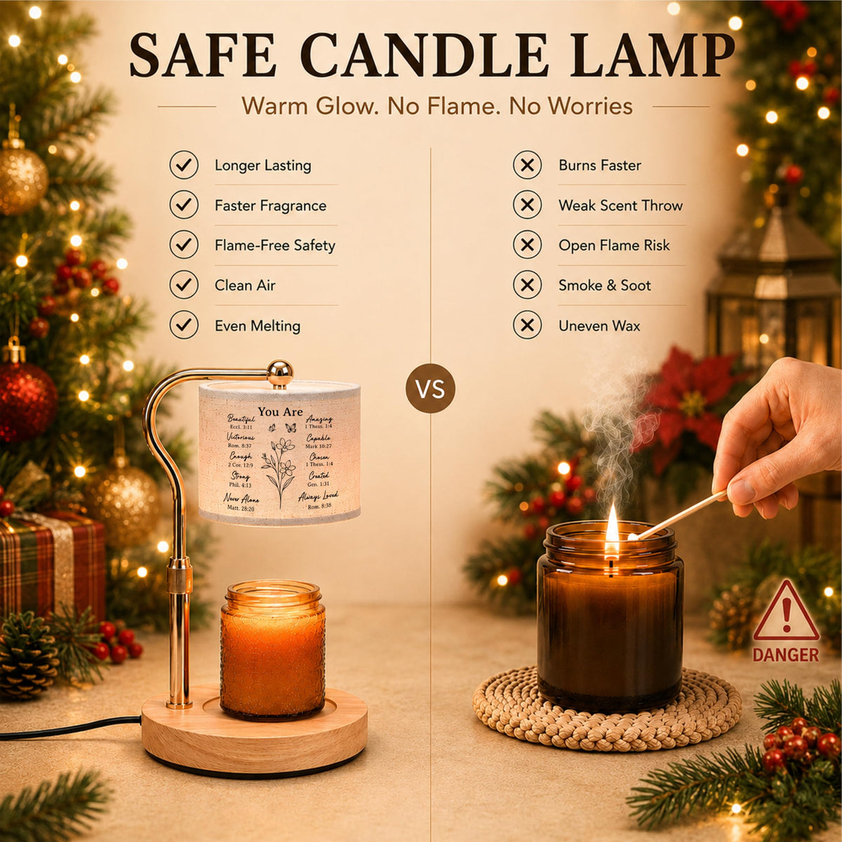 Candle Warmer Lamp with Timer Dimmable Height Adjustable G42945