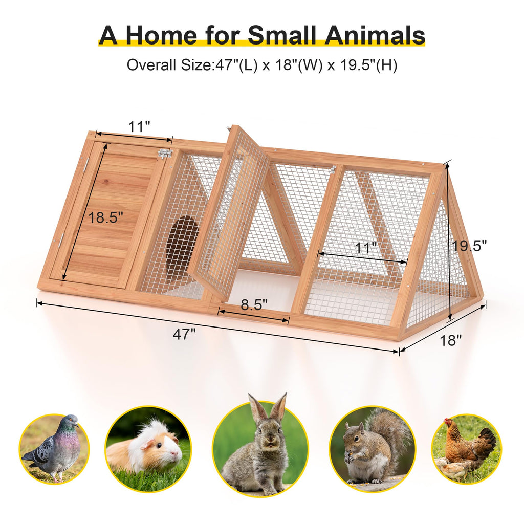 A-Frame Rabbit Hutch with Run Cage U8908