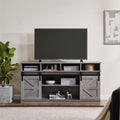 Grey Wood TV Stand with Sliding Barn Door V62138
