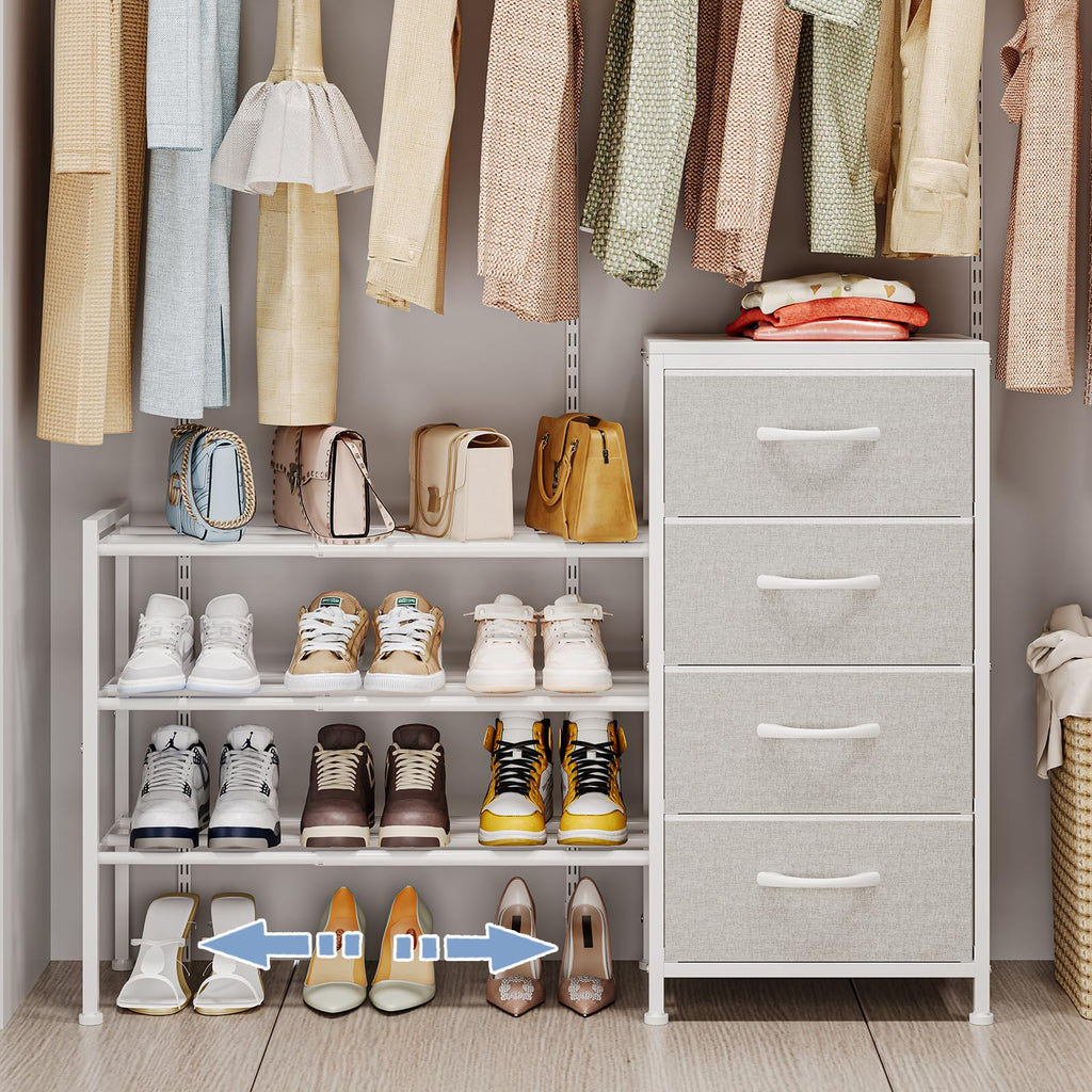 White 4 Drawer Fabric Dresser O97792