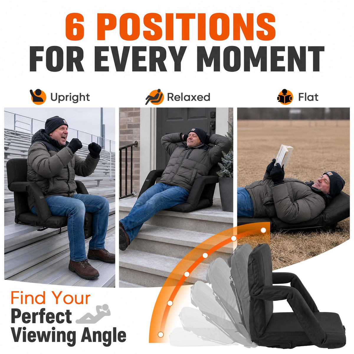 25" Extra Wide Stadium Seats with Back Support O6537