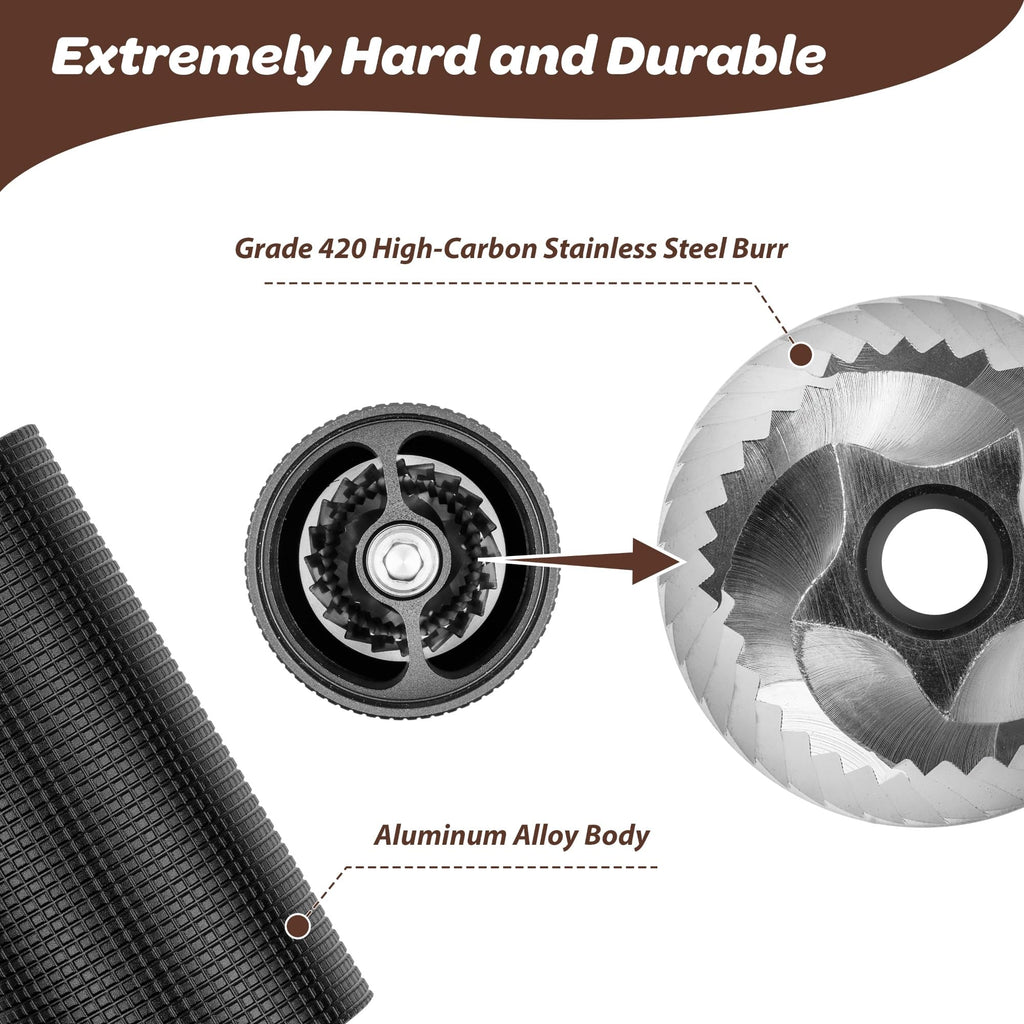 Manual Hand Crank Stainless Steel Conical Burr Coffee Grinder C496