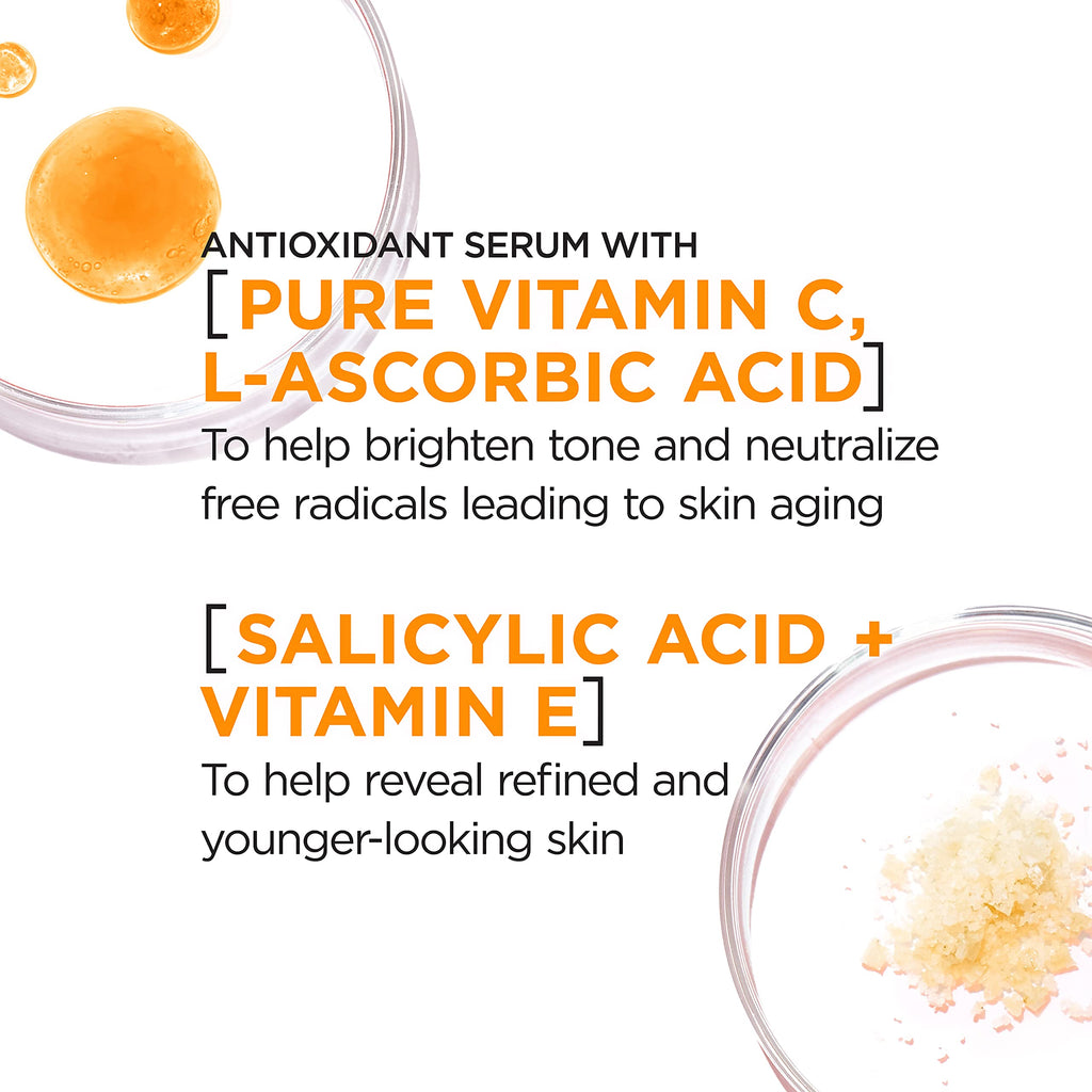 Vitamin C Brightening Face Serum with Vitamin E, Salicylic Acid, 1 oz V276