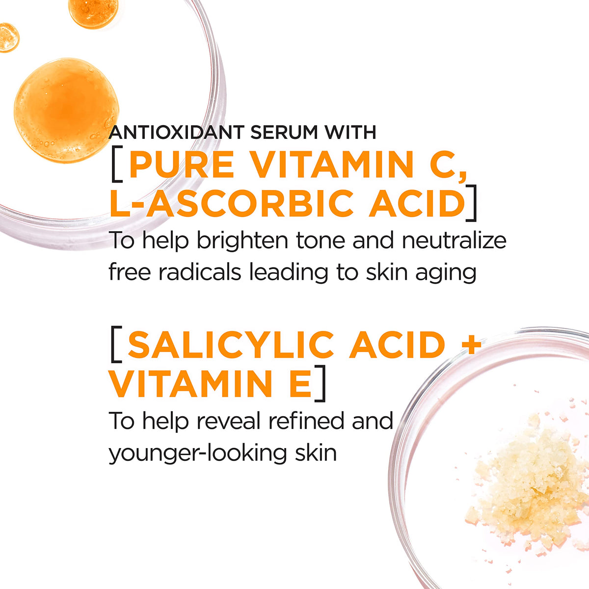 Vitamin C Brightening Face Serum with Vitamin E, Salicylic Acid, 1 oz V276