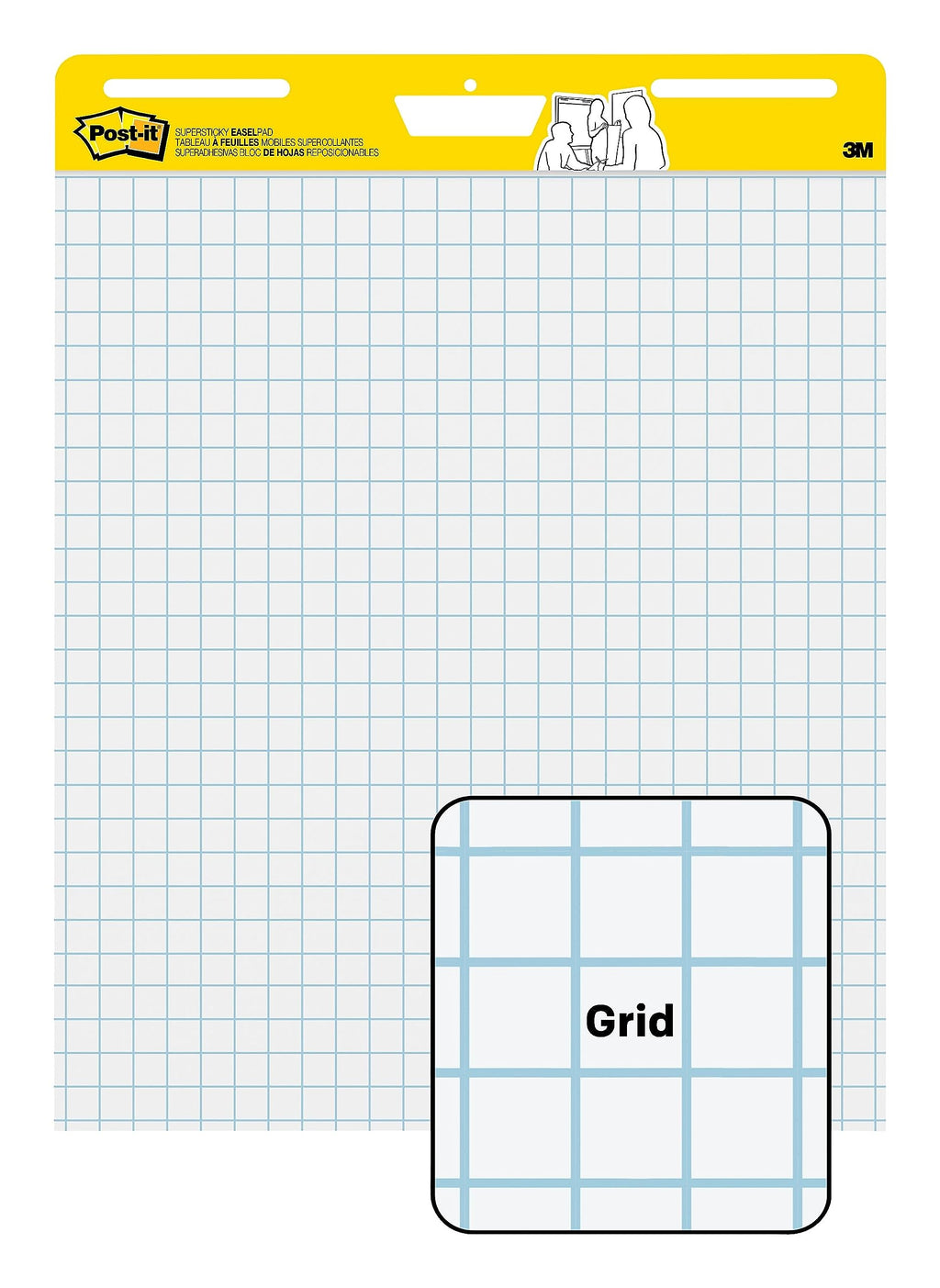 Super Sticky Easel Pad 25-Inch x 30-Inch White with Grid 30 Sheets/Pad N4259