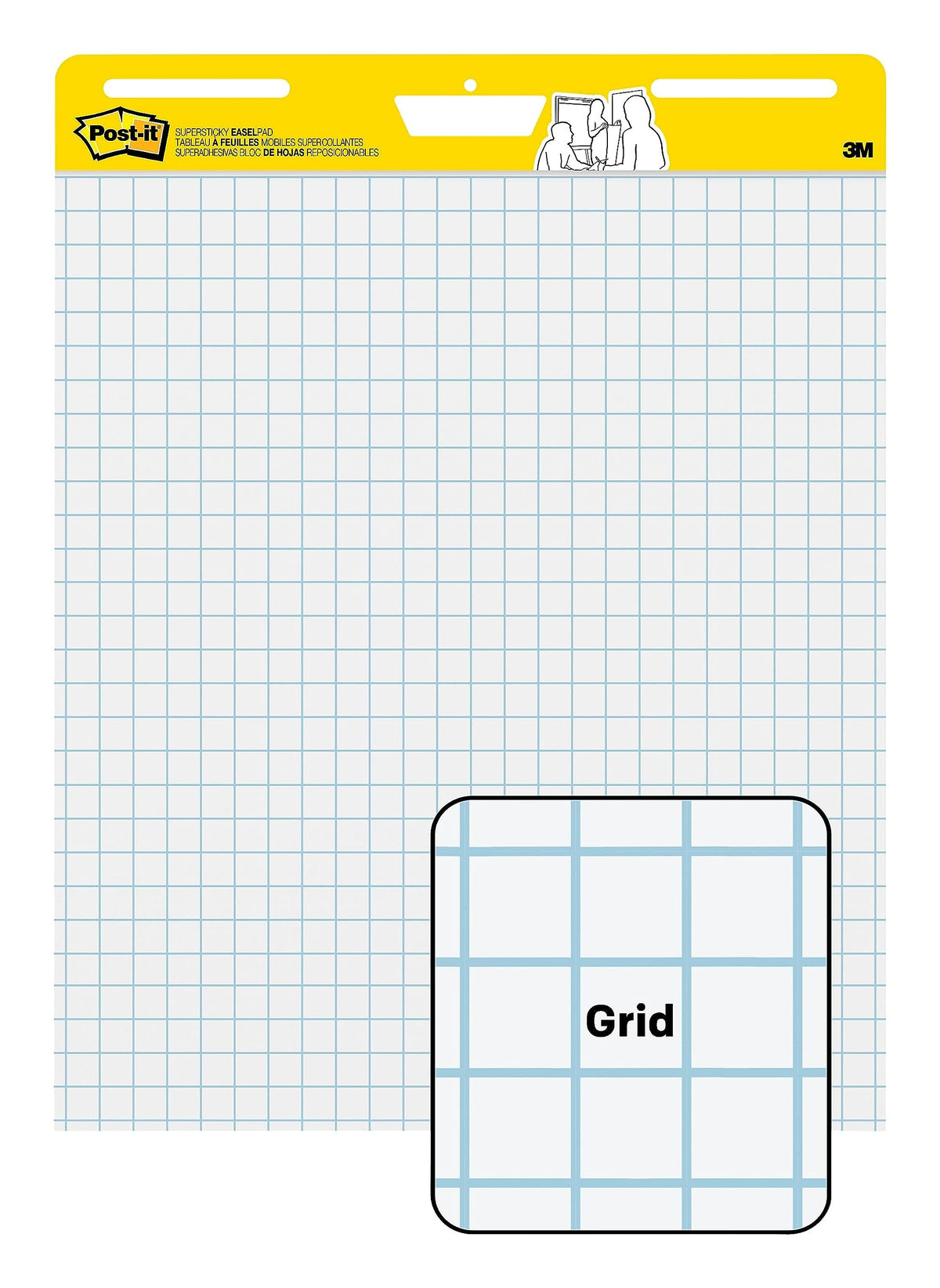 Super Sticky Easel Pad 25-Inch x 30-Inch White with Grid 30 Sheets/Pad N4259
