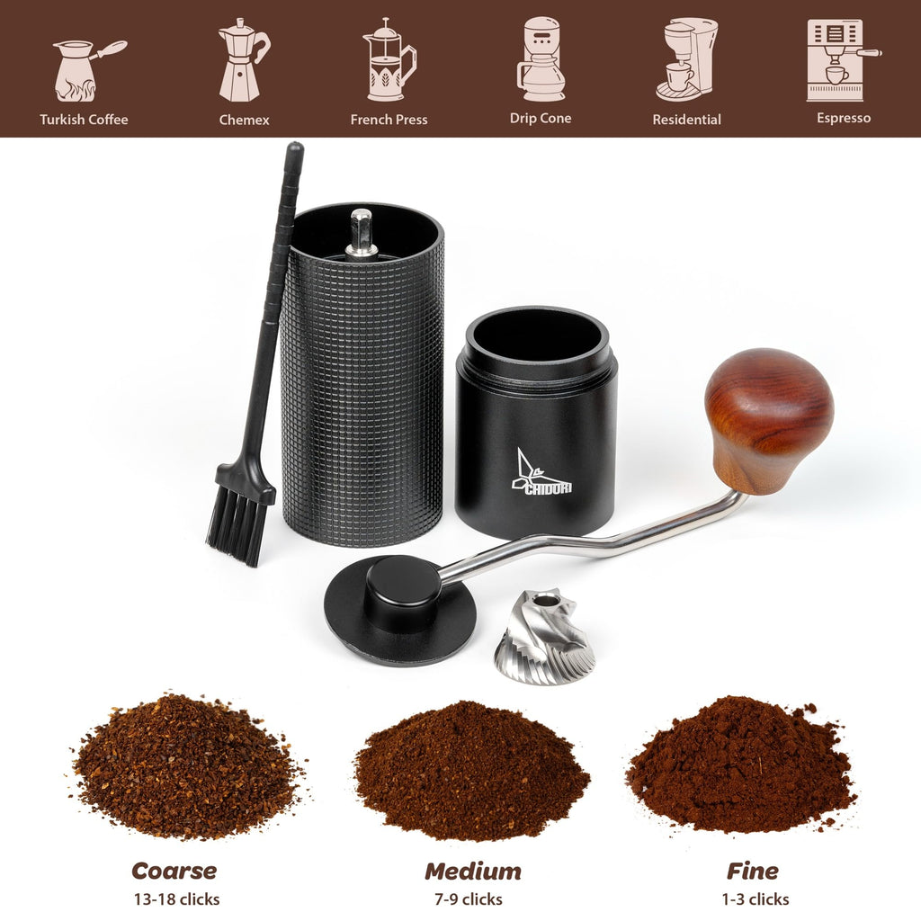 Manual Hand Crank Stainless Steel Conical Burr Coffee Grinder C496