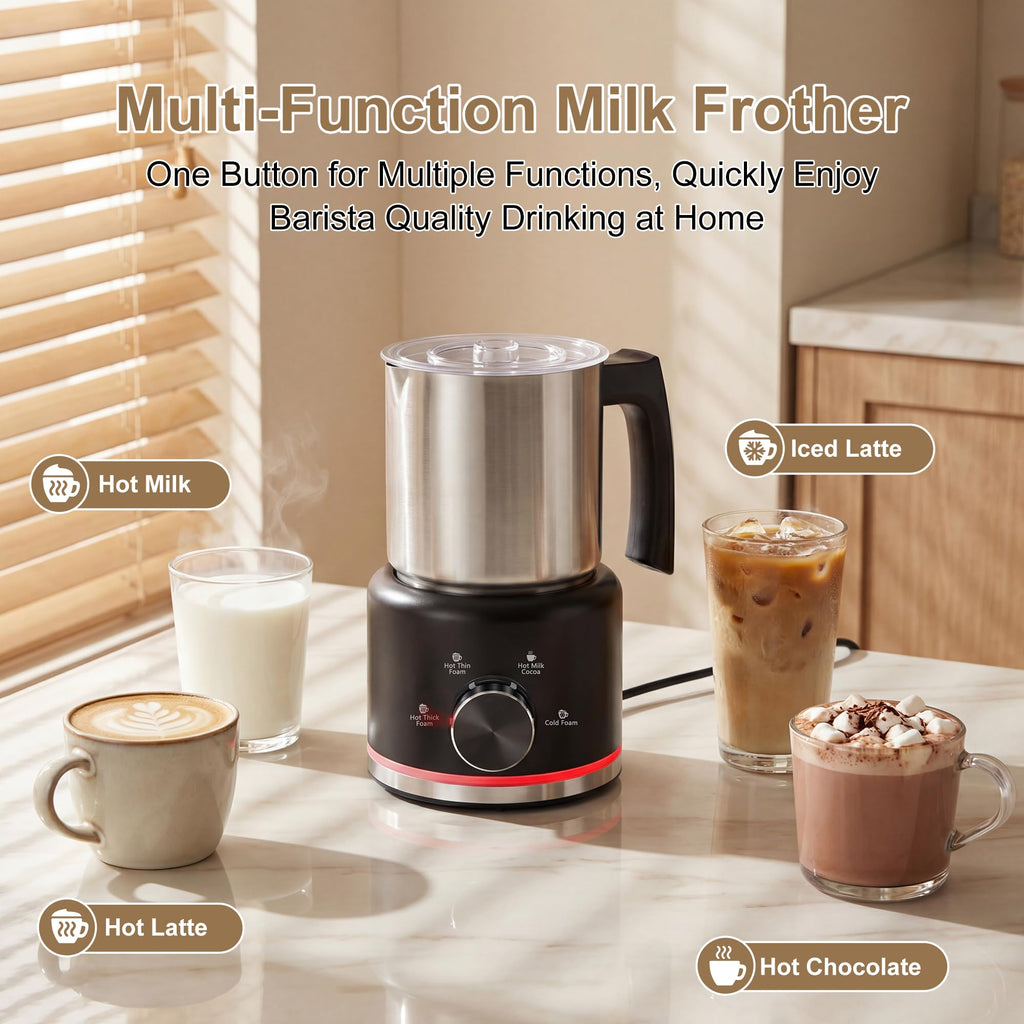 Black Electric Milk Frother and Steamer X144