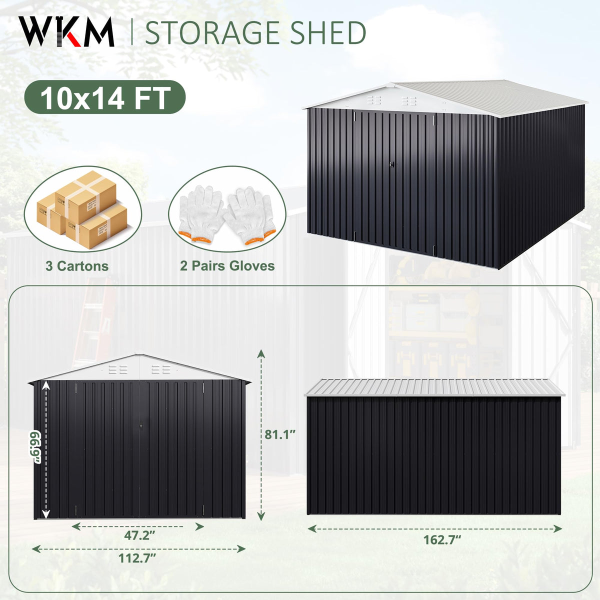 10x14 FT Outdoor Storage Shed H10153