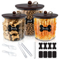 3 Pack Airtight Dog Treat Containers with Bamboo Lids N648